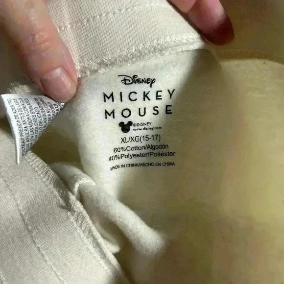 Mickey Mouse ivory shorts XL (15-17). Disney heavier weight cotton/polyester - Picture 6 of 9
